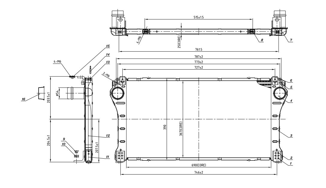 TOYOTA AURIS H/B (E15) 2010 - 2012 INTERCOOLER
